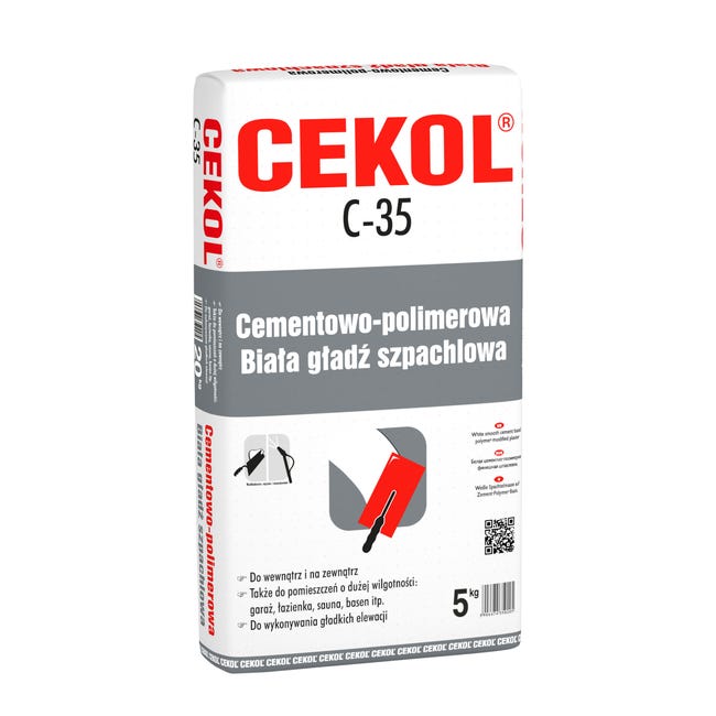 Gładź szpachlowa cementowo-polimerowa C-35 5 kg Cekol