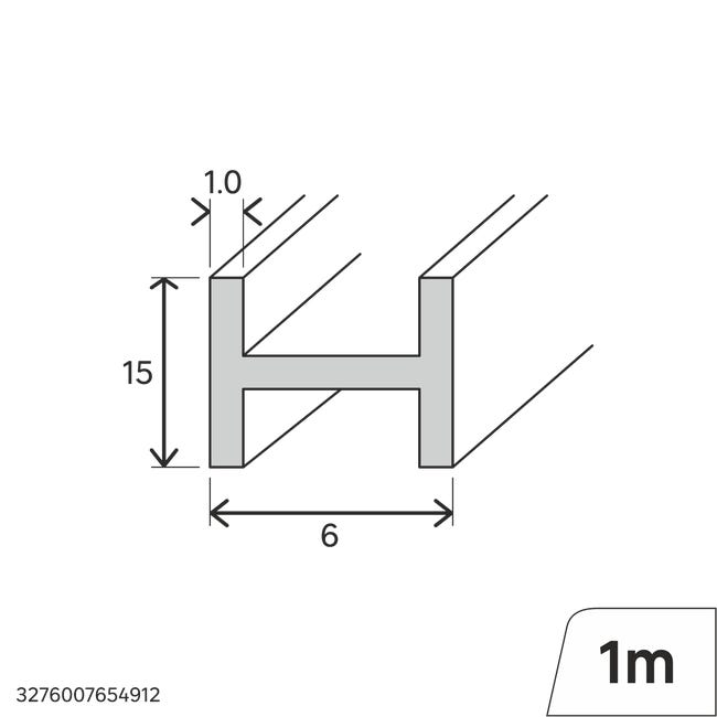 Haownik pvc 1m 15x6x1 mm matowy biały Standers