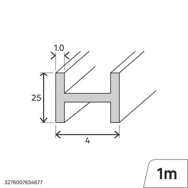 Haownik pvc 1m 25x4x1 mm matowy biały Standers