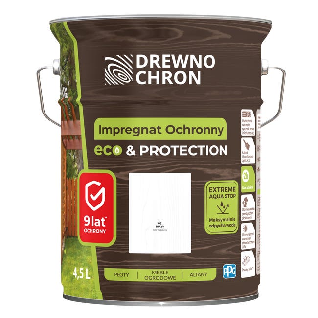 Impregnat do drewna 4.5 l Biały Drewnochron