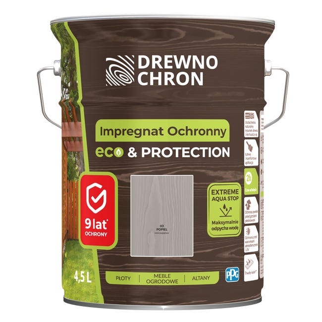 Impregnat do drewna 4.5 l Szary Drewnochron