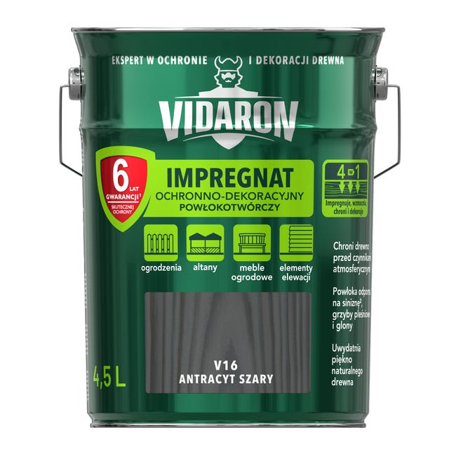 Impregnat do drewna Antracyt Szary 4.5 l Vidaron