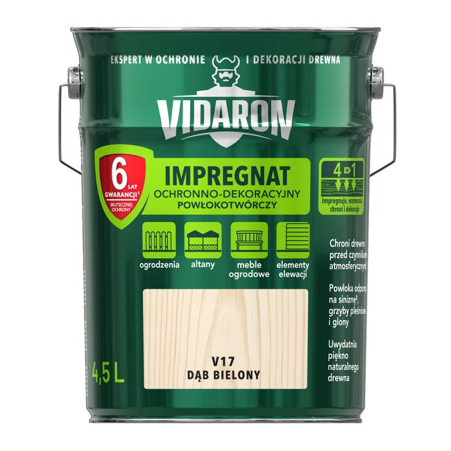 Impregnat do drewna Dąb Bielony 4.5 l Vidaron