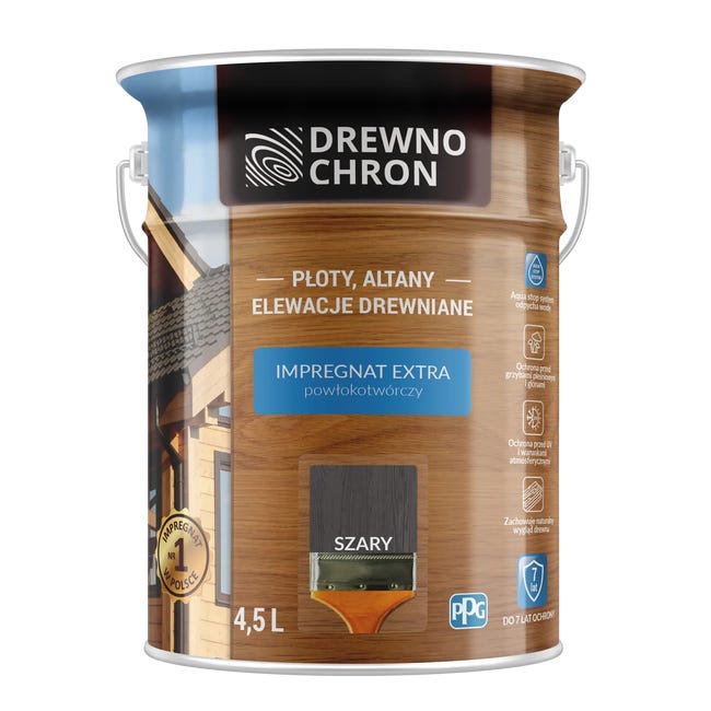 Impregnat do drewna EXTRA 4.5 l Szary DREWNOCHRON