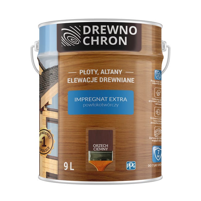 Impregnat do drewna EXTRA 9 l Orzech ciemny DREWNOCHRON