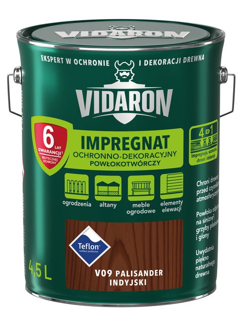 Impregnat do drewna POWŁOKOTWÓRCZY 4.5 l Palisander indyjski VIDARON
