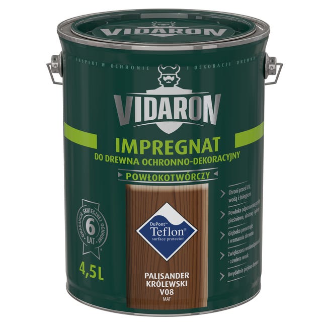 Impregnat do drewna POWŁOKOTWÓRCZY 4.5 l Palisander królewski VIDARON