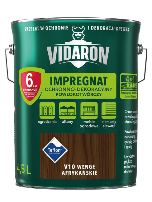 Impregnat do drewna POWŁOKOTWÓRCZY 4.5 l Wenge afrykański VIDARON