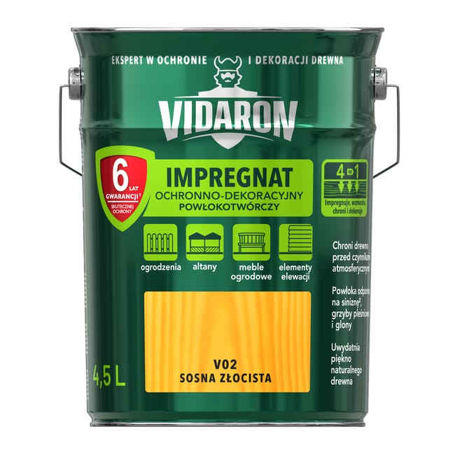 Impregnat do drewna Sosna Złocista 4.5 l Vidaron