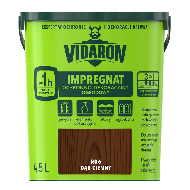 Impregnat do drewna ogrodowy 4.5 l Ciemny dąb Vidaron