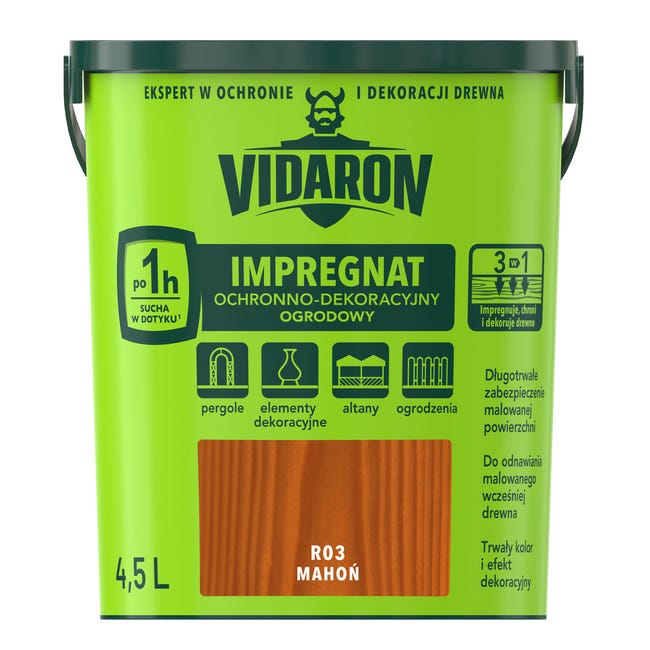 Impregnat do drewna ogrodowy 4.5 l Mahoń Vidaron