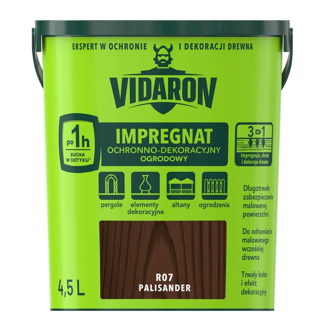 Impregnat do drewna ogrodowy 4.5 l Palisander Vidaron