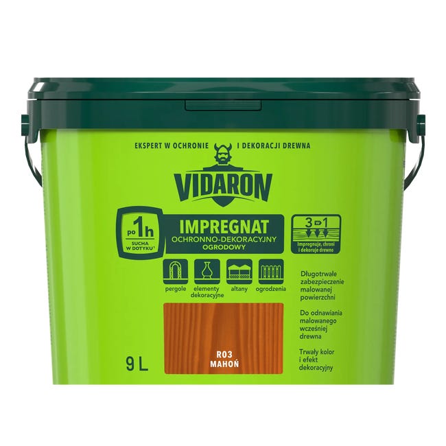 Impregnat do drewna ogrodowy 9 l Mahoń Vidaron
