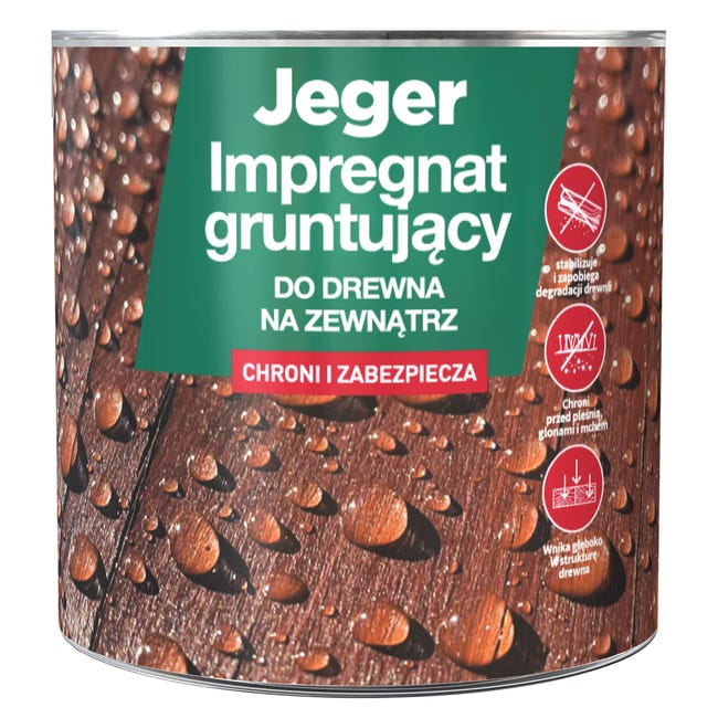 Impregnat gruntujący do drewna na zewnątrz 2.5 l Jeger