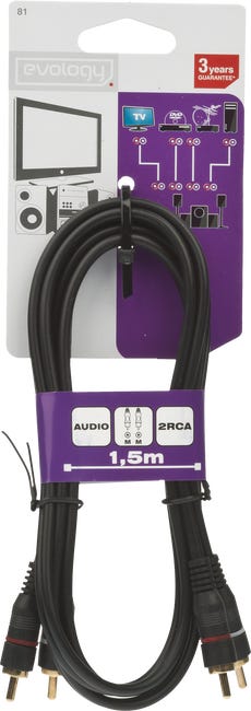 Kabel 2XRCA / 2XRCA CINC EVODPM81 CZARNY 1.5 m EVOLOGY