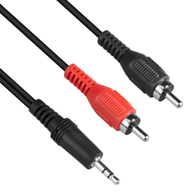 Kabel 3.5 mm/2RCA JACK EVODPM101 CZARNY 5m EVOLOGY