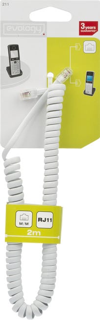 Kabel telefoniczny RJ11 EVODPM211 1,4x1,4 2 m BIAŁY EVOLOGY