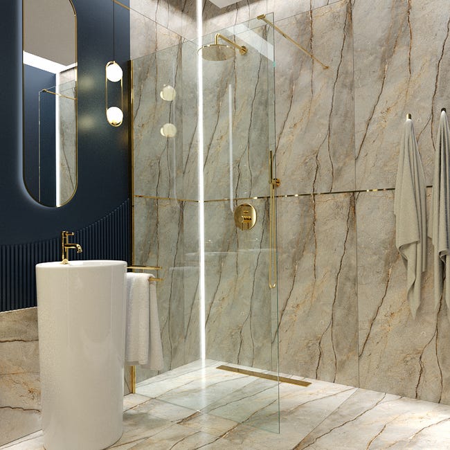 Kabina prysznicowa 100 x 200 cm Walk-In Golden Wellneo
