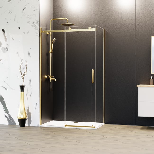 Kabina prysznicowa 90 x 100 cm Laurena Gold Wellneo