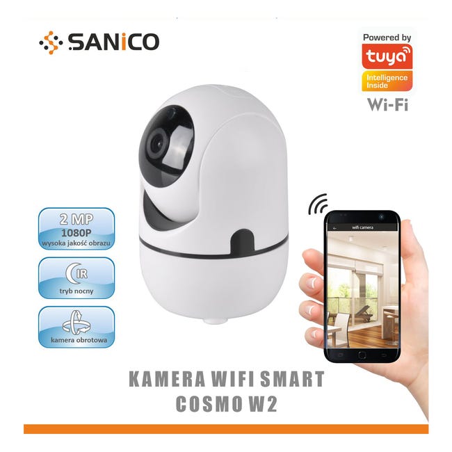 Kamera wewnętrzna obrotowa WiFi TUYA W2 SANICO