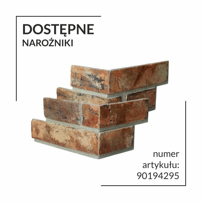Kamień betony elewacyjny dekoracyjny Avella czerwony 0.44 m2 Max-Stone