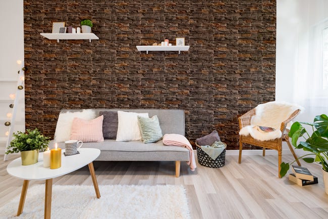 Kamień elewacyjny dekoracyjny betonowy Basalto Copper Brązowy 0.38m2 Incana