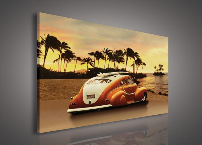 Kanwa Auto na plaży 100 x 75 cm