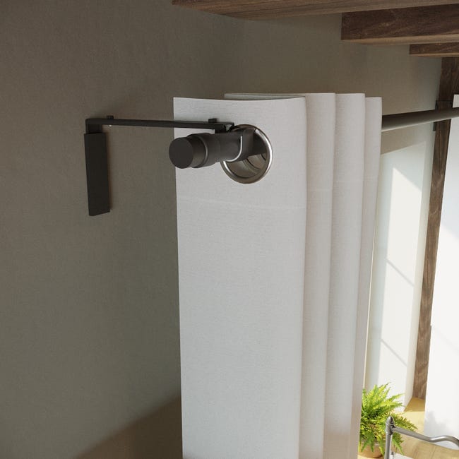 Karnisz Oslo 240 cm pojedynczy czarny mat 19 mm
