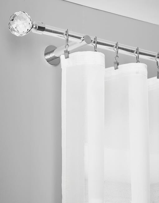 Karnisz Prado Crystal 160 cm pojedynczy chrom 19 mm