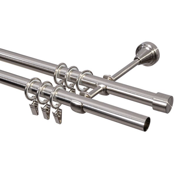 Karnisz Pół-Set 160 cm podwójny efekt stali 19 mm