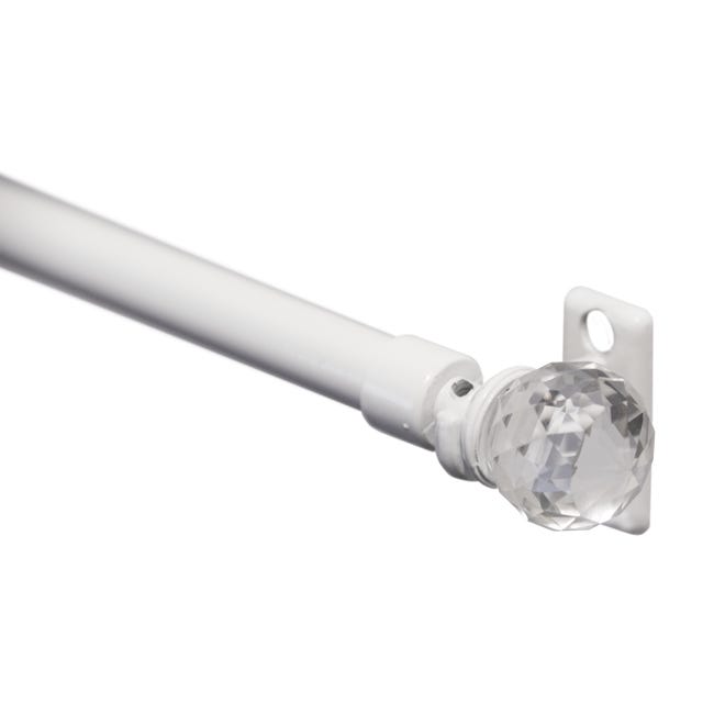 Karnisz mini do zazdrostek Kula Crystal 120-200 cm biały