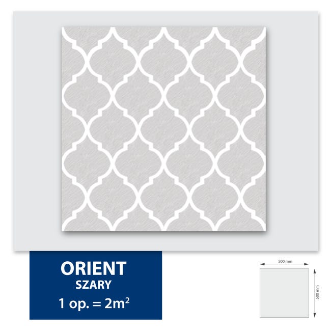 Kaseton z polistyrenu Exclusiv Orient szary 50 x 50 cm 2 m2 8 płyt DMS