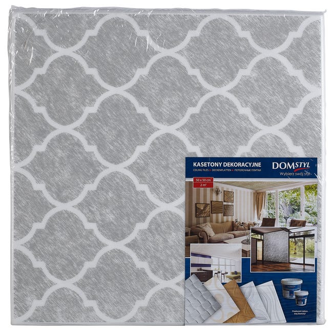 Kaseton z polistyrenu Exclusiv Orient szary 50 x 50 cm 2 m2 8 płyt DMS