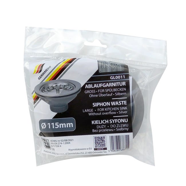Kielich zlewu Fi 115 GL0011 srebrny GERMANLINE