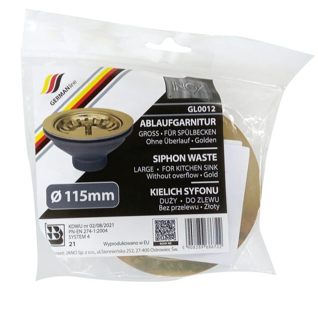 Kielich zlewu Fi 115 GL0012 złoty GERMANLINE