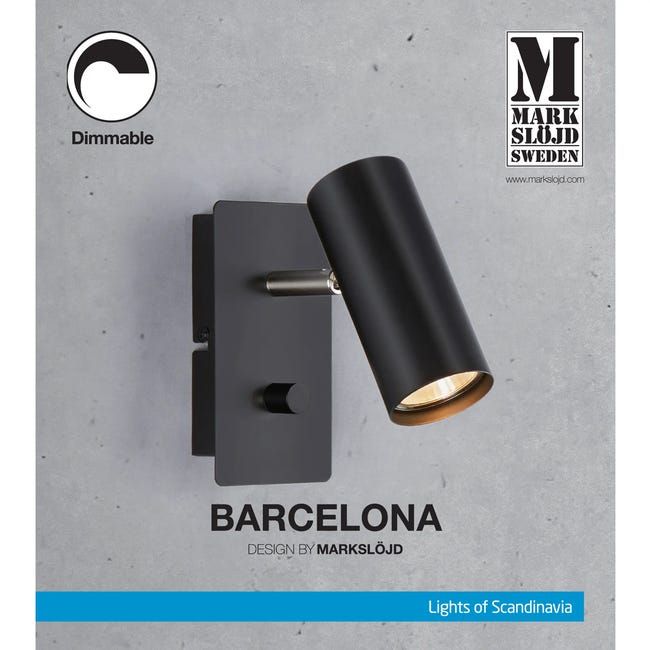 Kinkiet Barcelona czarny GU10 Markslojd