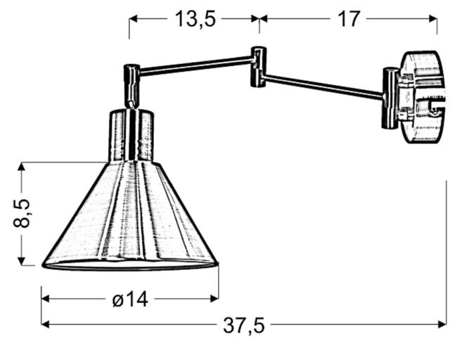 Kinkiet COPENHAGEN satyna E14 CANDELLUX