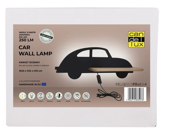Kinkiet Car czarny LED Candellux