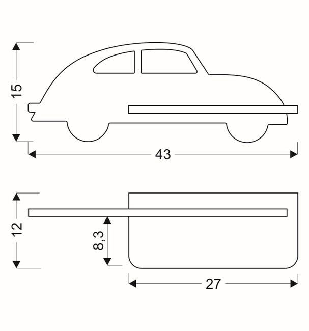 Kinkiet Car szary LED Candellux