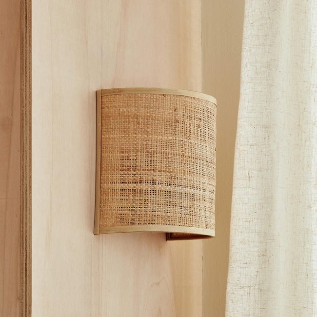 Kinkiet Carvi raffia E27 Inspire