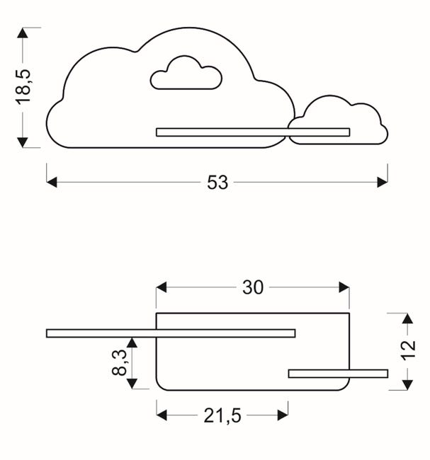 Kinkiet Cloud LED 250 lm niebieski Candellux