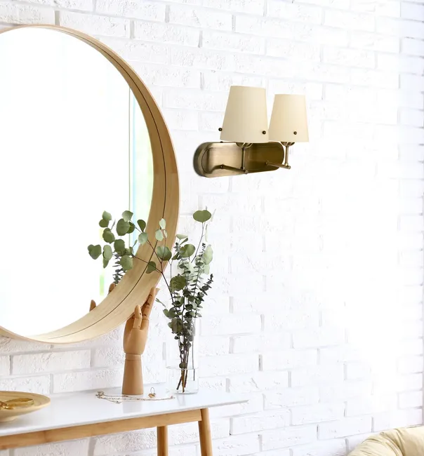 Kinkiet Dasti brązowo-beżowy 2 x E27 Candellux