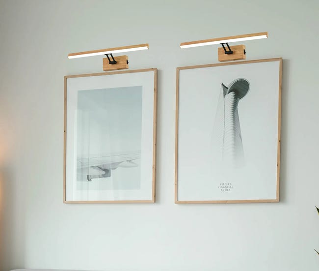 Kinkiet Lester 40 cm czarny z imitacją drewna 4000 lm LED Reality