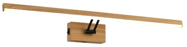 Kinkiet Lester 60 cm czarny z imitacją drewna 560 lm LED Reality
