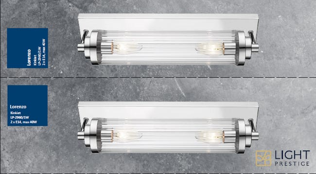 Kinkiet Lorenzo chrom E14 Light Prestige