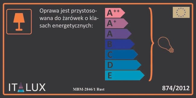 Kinkiet MANILA brązowy E27 ITALUX