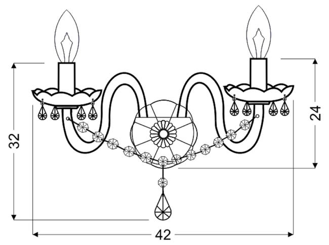 Kinkiet MARIA TERESA złoty E14 CANDELLUX