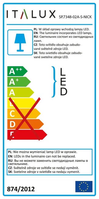 Kinkiet Nemo nikiel 750 lm LED Italux