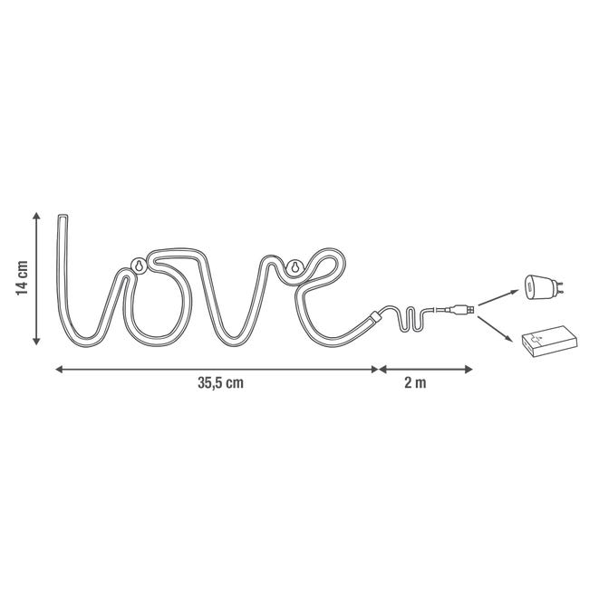 Kinkiet Neon Love LED Inspire