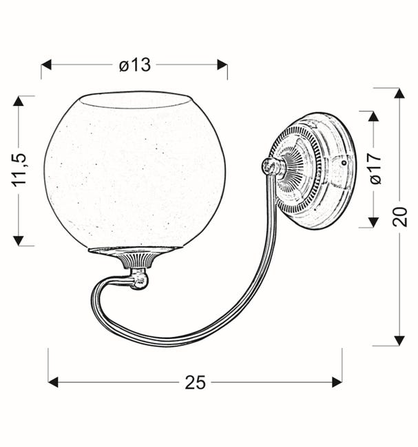Kinkiet Orbit patyna E27 Candellux